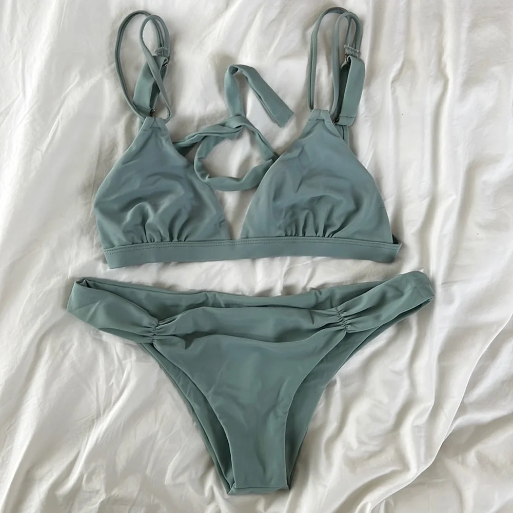 Monday Swimwear Sage Green Two-Piece Bikini